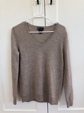 C by Bloomingdale’s Cashmere V-Neck Sweater - Taupe